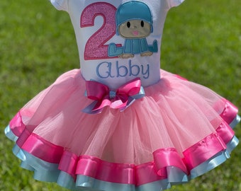 Birthday Girl tutu outfit  custom embroidery