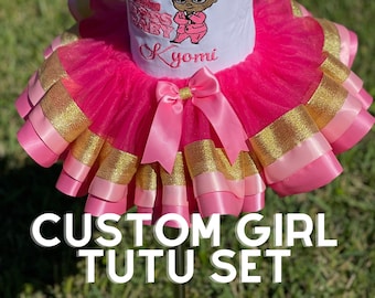 Birthday Girl tutu outfit  custom embroidery
