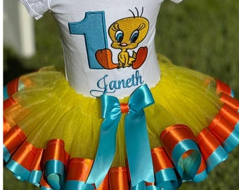 Birthday Piolin tutu set  embroidery shirt