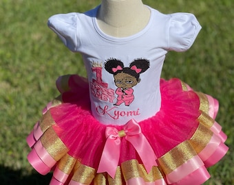 Embroidered Birthday Girl Boss Tutu Set: Custom Outfit