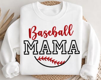 Baseball Mama Crewneck | Embroidered Game Day Pullover | Sports Fan Gift