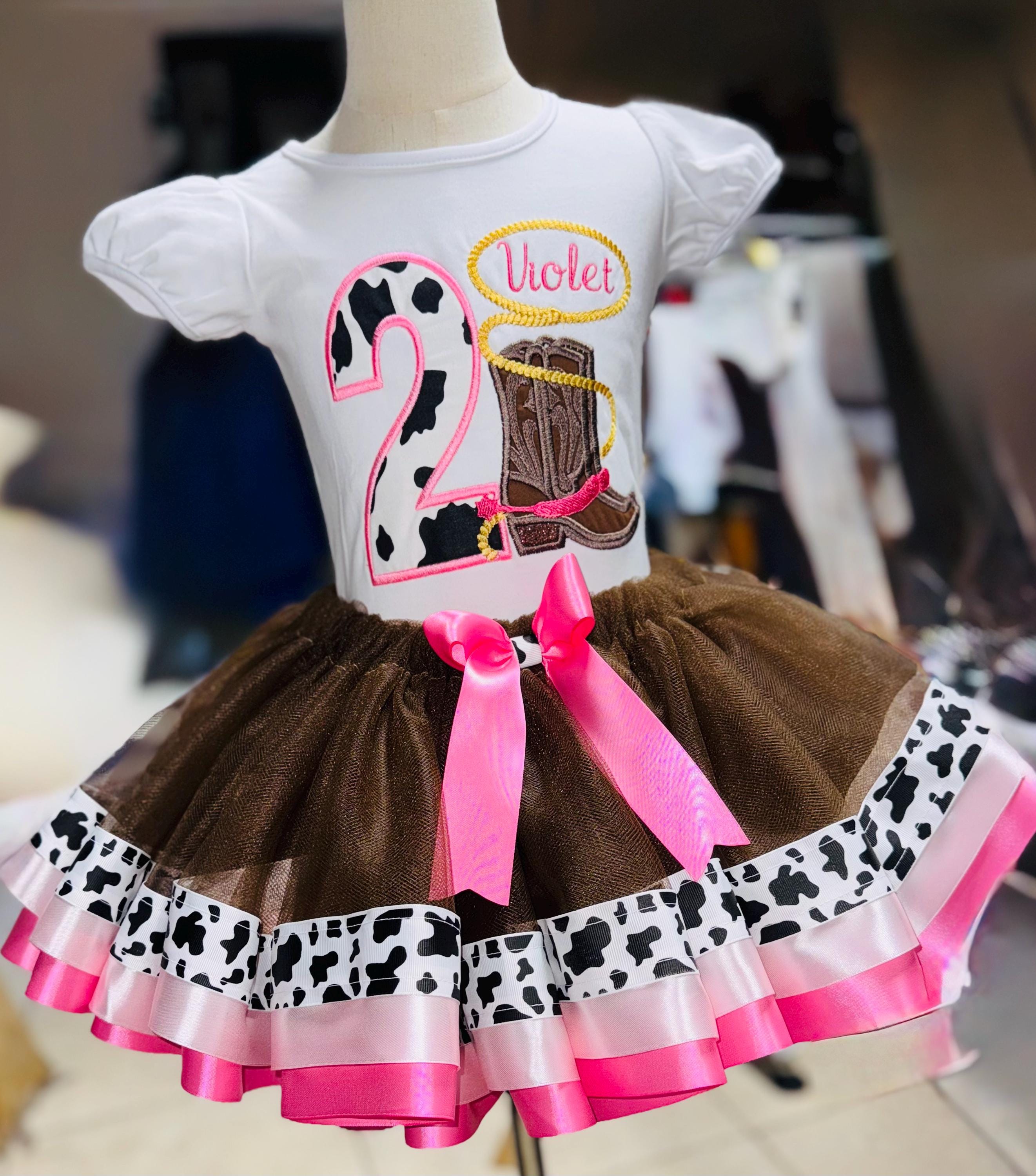 cowgirl birthday dress Cowgirl tutu set-Cowgirl outfit-Cowgirl birthday outfit- cowgirl birth –  Pink Toes & Hair Bows