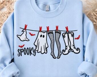 Spooky Ghost Crewneck | Embroidered Halloween Sweatshirt | Fall Pullover