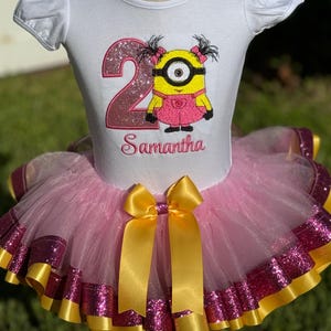 minion pink dress Minon Tutu Outfit