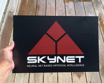 Skynet Sky Net Wall Sign / Terminator 2 / Metal Sign /T2 sign / Terminator Manufacturer Sign / Movie Fan