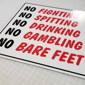 Reproduction Sign -  CaddyShack at Bushwood - Rules Sign - No Fighting