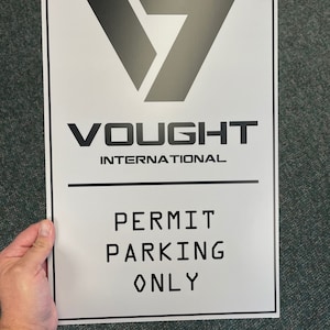 Vought International Sign from The Boys -  Parking Sign