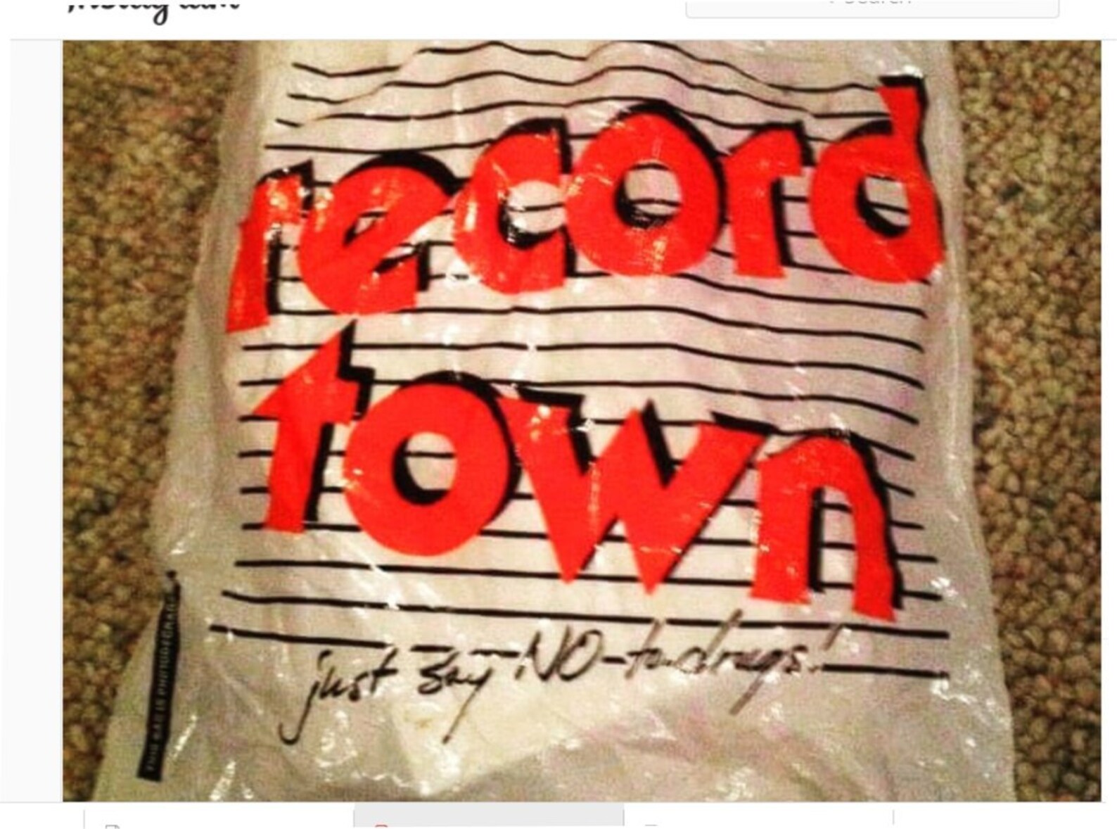Record Town Store Sign / Retro Record Store/ Old School Etsy