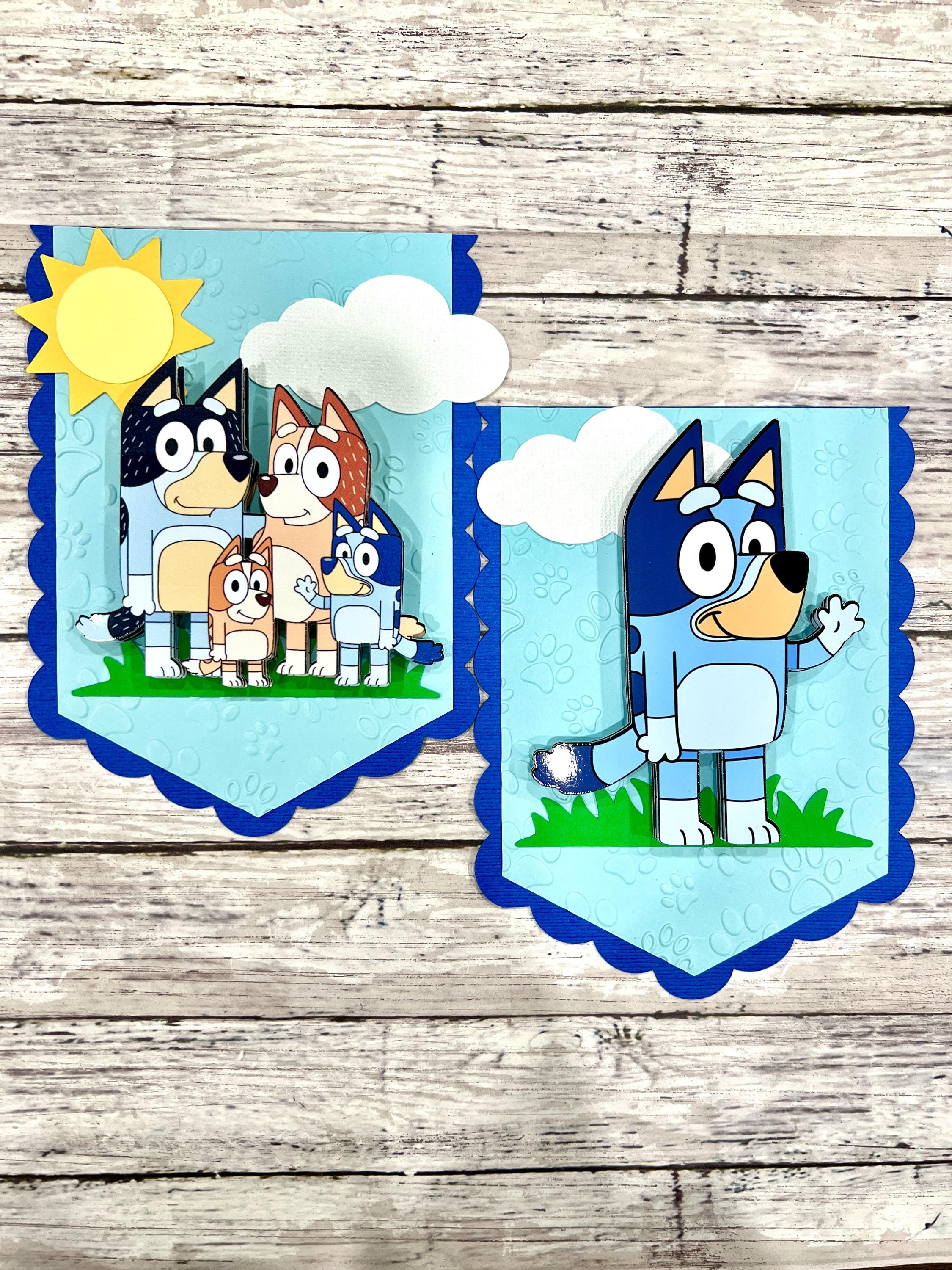 Personalized Bluey Birthday Banner – Blue and Orange Dog Theme