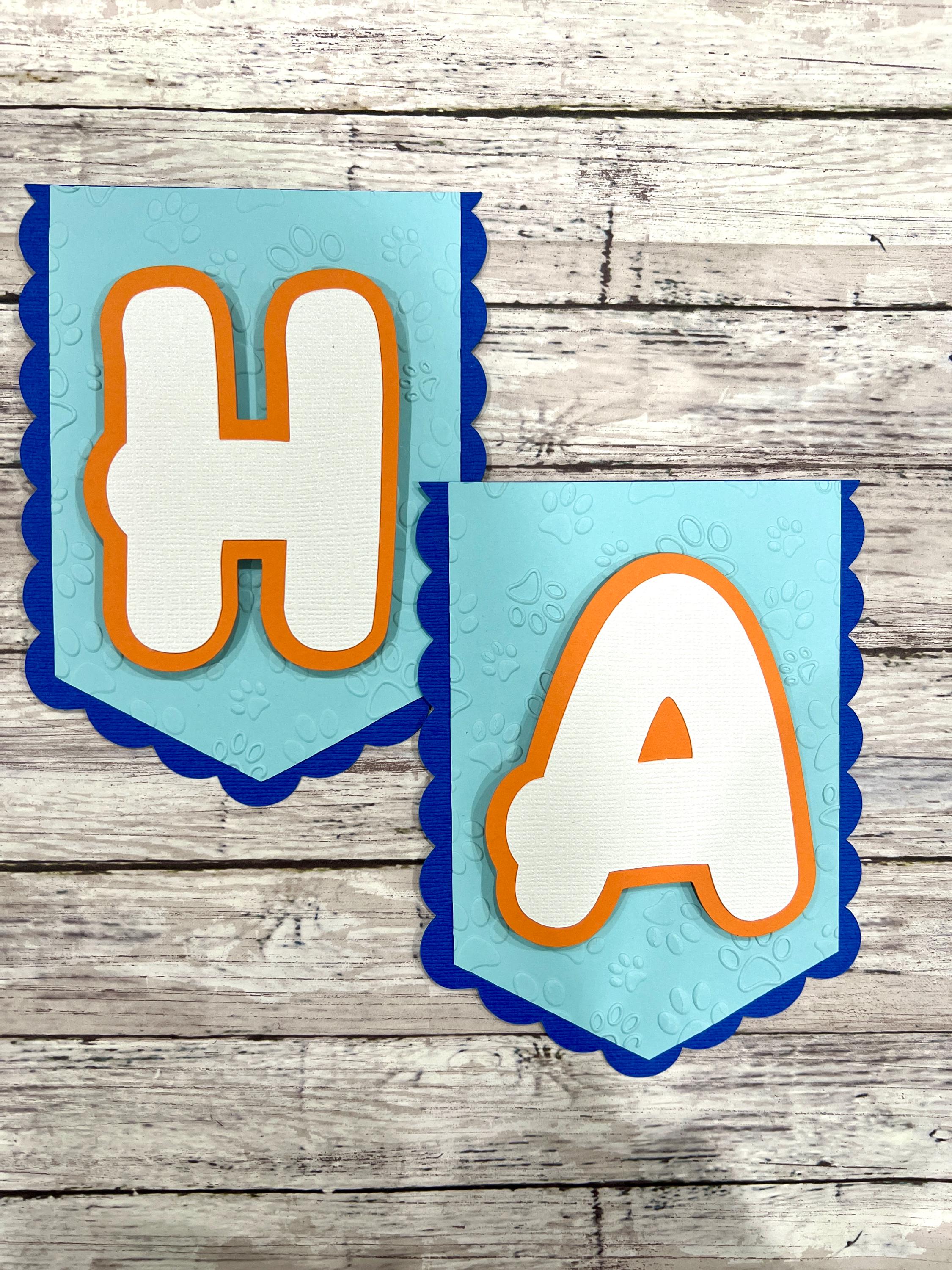 Personalized Bluey Birthday Banner – Blue and Orange Dog Theme