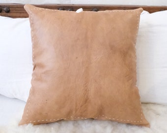 leather pillows etsy