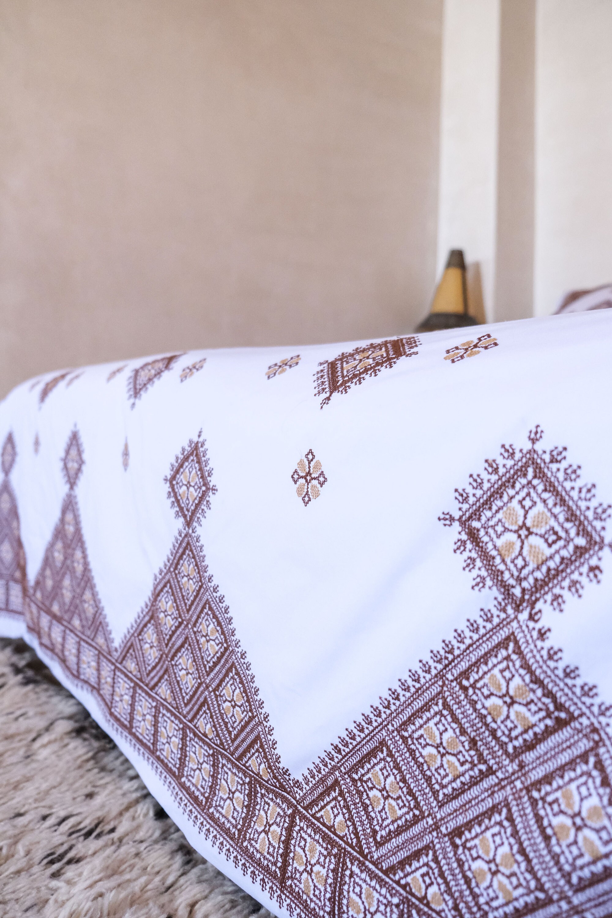 Moroccan Embroidered Duvet Cover Morocco Style Intricate Etsy UK