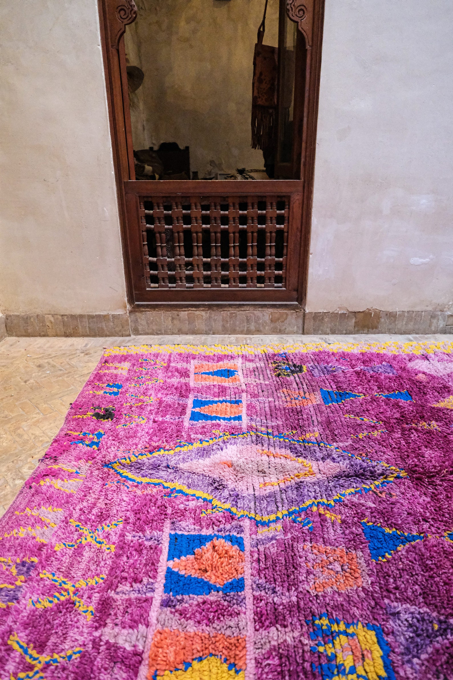 Authentic purple Moroccan Boujad rug Vintage Berber Carpet Etsy