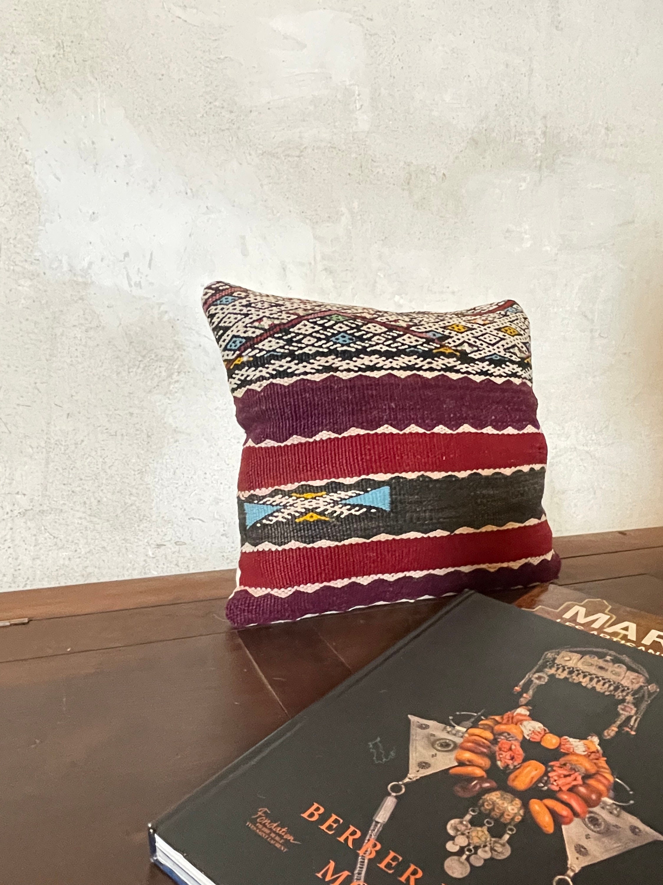 Moroccan Pillow Covers Purple Vintage Kilim Handmade Etsy UK