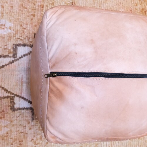 Moroccan Genuine leather pouf / Handmade leather pouf / Square leather Moroccan pouf / footstool shops ottoman pouf