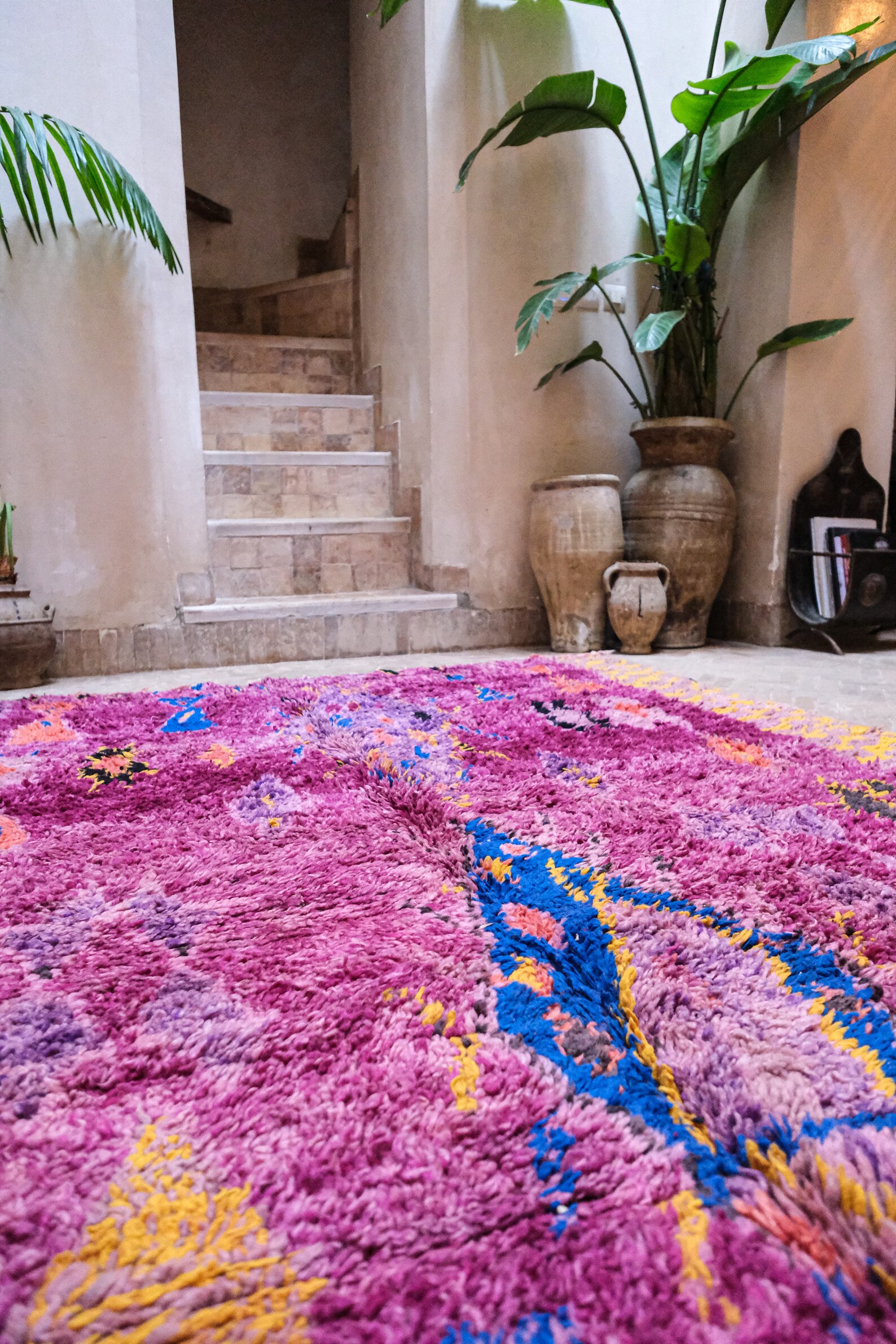 Authentic purple Moroccan Boujad rug Vintage Berber Carpet Etsy