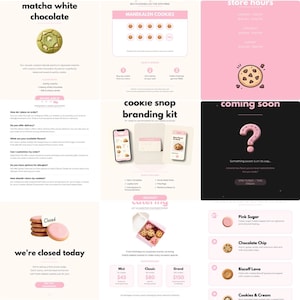 Cookie Shop Brand Kit | 15 Editable Canva Templates | Bakery Branding Bundle | Social Media, Menu & Marketing Templates