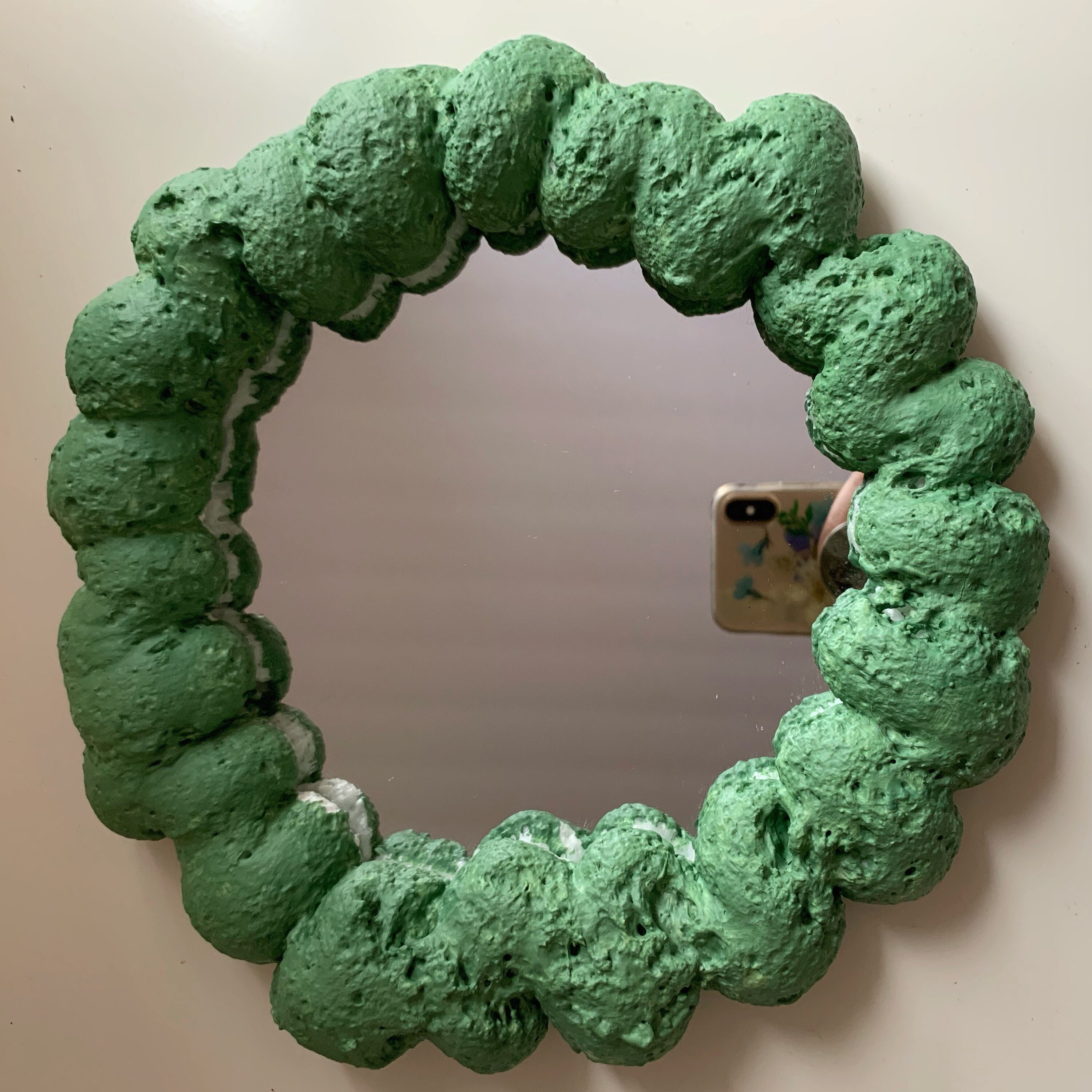 Wavy Circle Foam Mirror Danish Inspired 9in X 9in Mirror Etsy UK