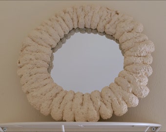 Handcrafted Foam Circle Mirror | Danish Inspired Decor, 15 in