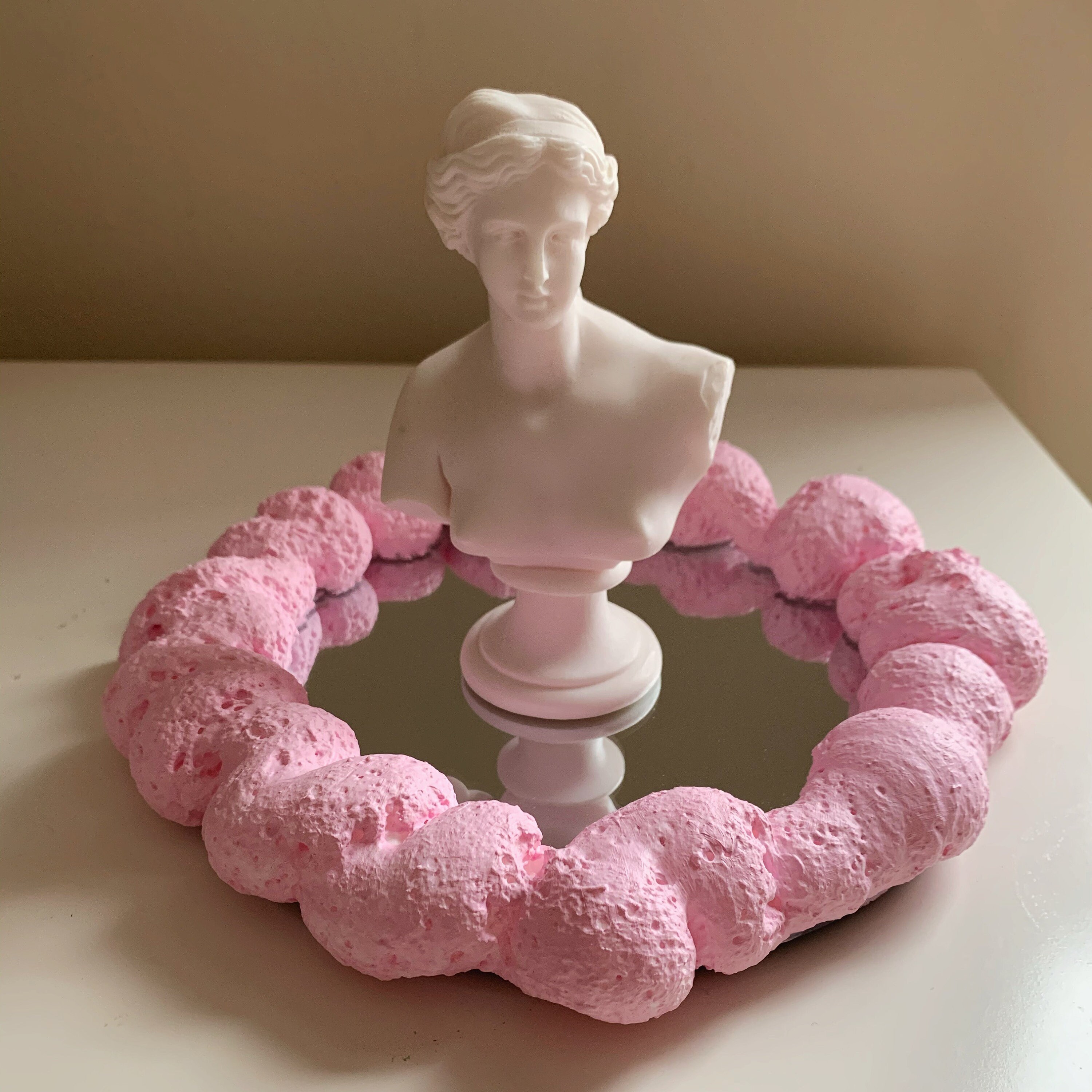 Wavy Circle Foam Mirror Danish Inspired 9in X 9in Mirror Etsy UK