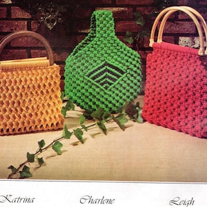 Vintage Makramee Handtasche Zeit, Makramee Muster Buch 1970er Jahre, Cross Body Taschen, Vintage Handtasche Clutches, PDF Instant, digitaler Download eBook