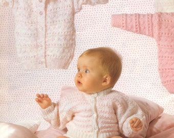 Baby 2Piece Knitting Pattern PDF, Vintage Baby Knitting Dolman Cardigan, Easy to Follow Pattern, Instant Download PDF