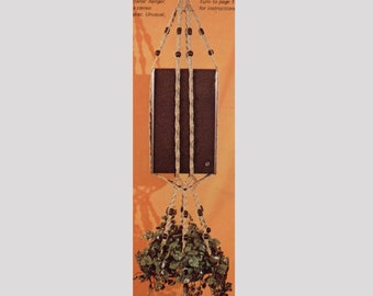 Plant Hanger Macrame Pattern Vintage 1970's, Vintage Stereo Speaker Holder, Vintage Home Decor, Digital PDF Macrame Pattern