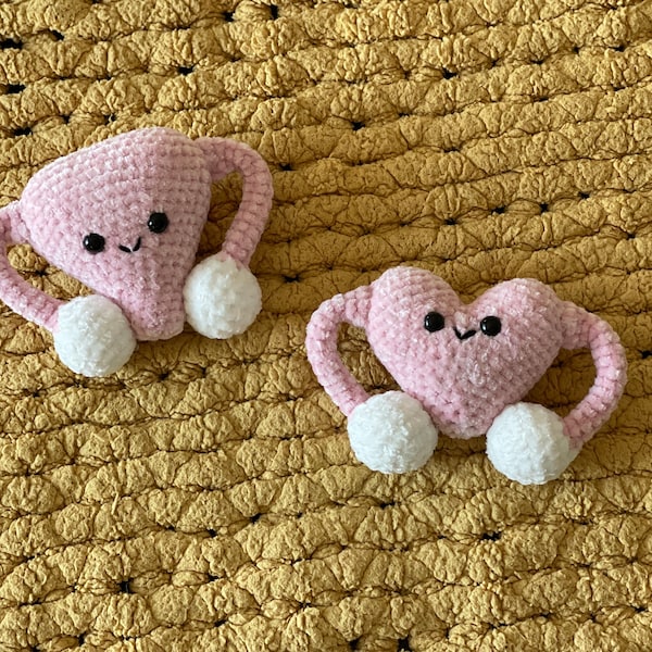 Handmade crochet happy uterus plush/ anxiety relief/ desk toy