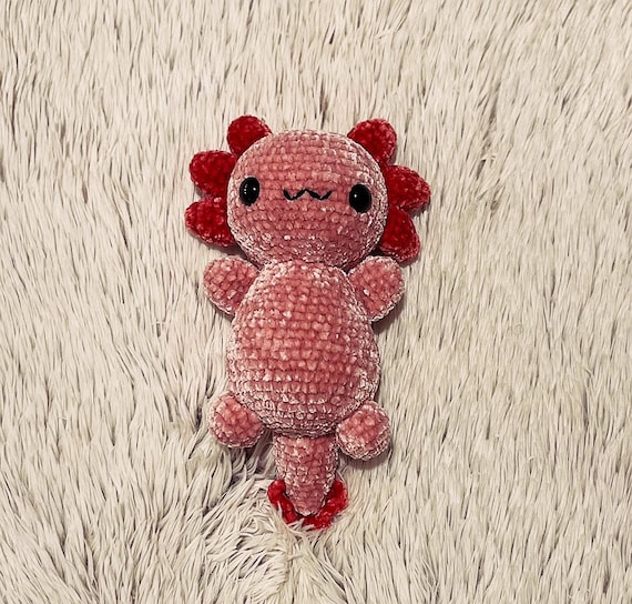 Axolotl plush kawaii crochet axolotl handmade nautican baby toy gift  KnitInBy