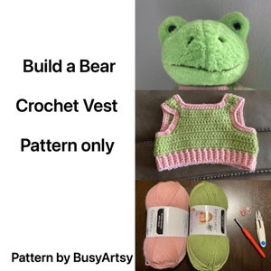 Build a bear vest crochet pattern/pdf file pattern plush clothing/cute vest