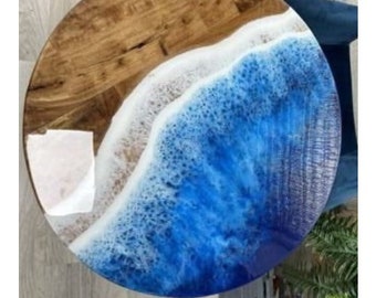 Epoxy Wave Ocean Table, Dining Table, Resin Coffee Table, River Table, Live edge, Epoxy Desk, Epoxy Resin Table, Dine table, Made To Order