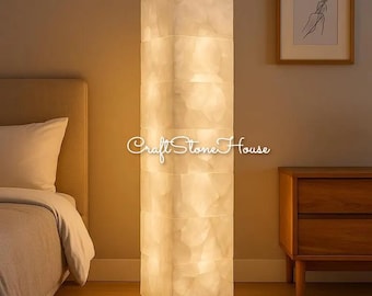 Handmade White Quartz Crystal Lamp Natural Stone Night Light