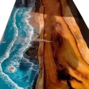 Custom Table Top, Epoxy Resin Table, Wooden Dining Table, Live Edge Mid Century Modern Arts Handmade Furniture
