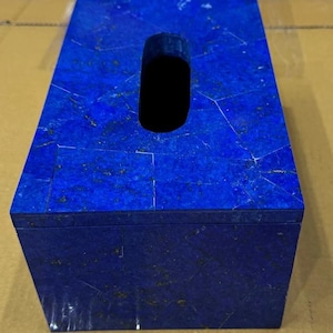 Marmor Tissue Box Cover, Lapis Inlay Serviettenhalter, handgefertigtes Badzubehör, Kleenex Box, Perfektes Geschenk Muttertag Special Decor