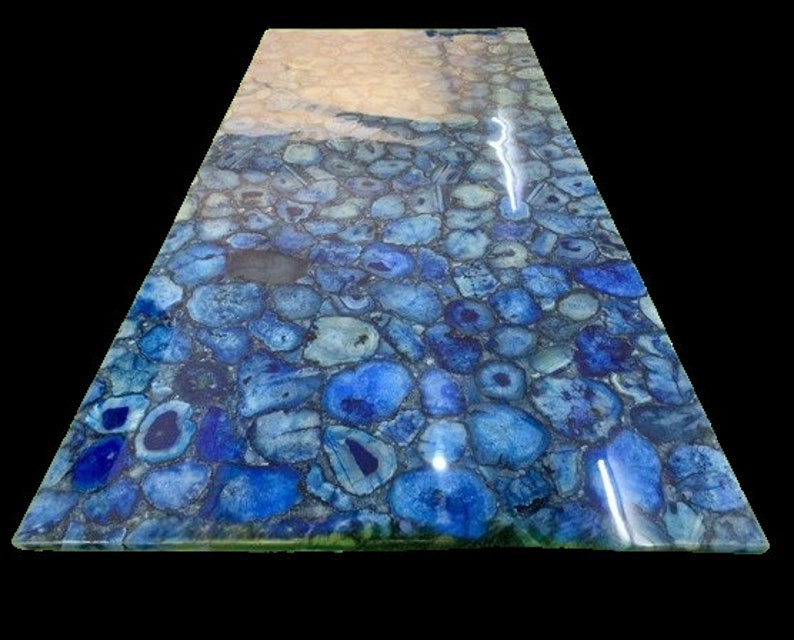 Natural Blue Agate Table Top Natural Blue Agate Backlit Slab Etsy UK