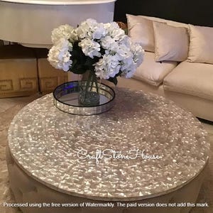 Round Marble Coffee Table Top with Mother of Pearl Stone Inlay Pietra dura Floral Arts Living Room Decor Furniture Modern Home Interior