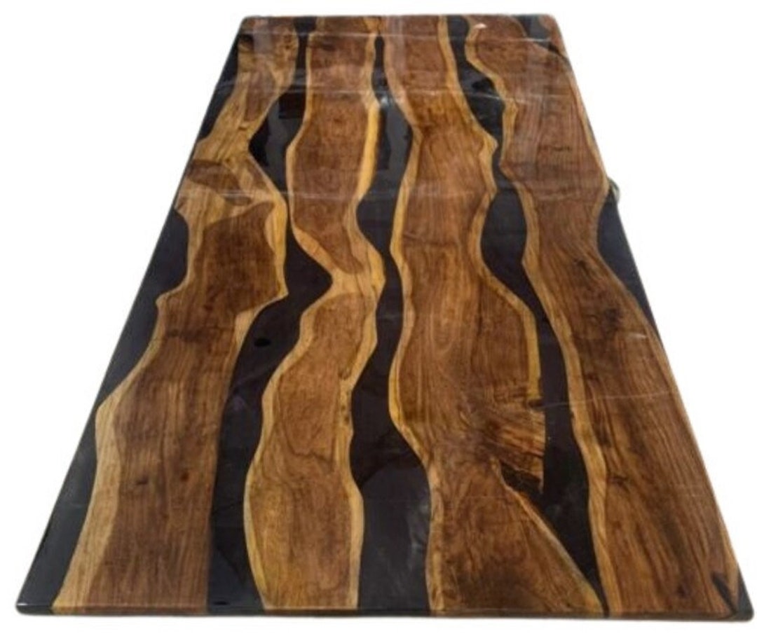 Black Epoxy Table Top / Custom Dining Table / Made to Order / Etsy