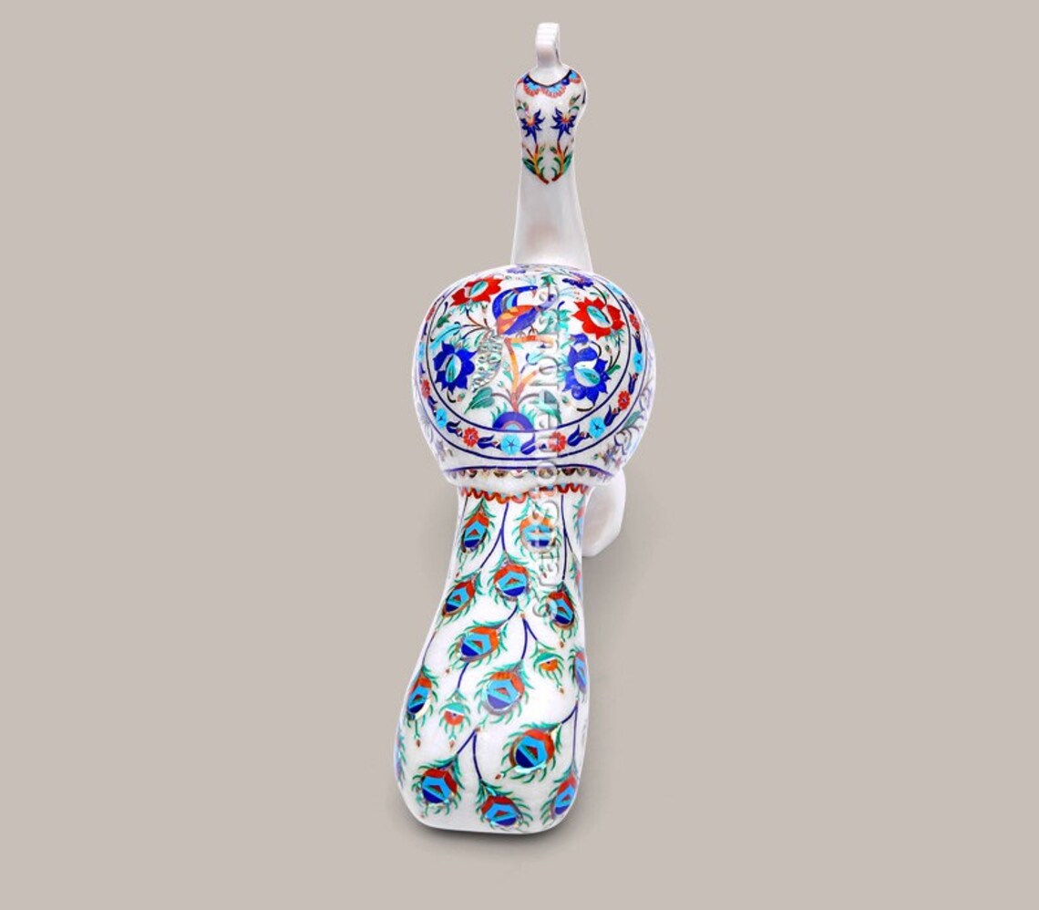 14 White Peacock Figurine Lapis & Carnelian Stone Etsy