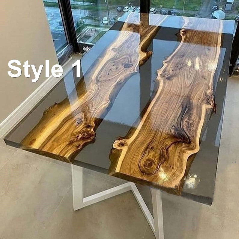 Resin River Wooden Epoxy Mold Handmade Furniture Coffee Dine Style 1