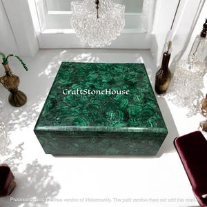 18 &quot;x 18 &quot;x 7&quot; quadratische Malachit Aufbewahrungsbox Schmuckschatulle Premium Design Luxus personalisierte Hochzeitsgeschenk für Braut & Zimmer Innendekorationen