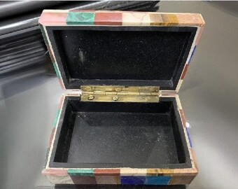 手作りの大理石象嵌ジュエリーボックス：モザイク宝石の記念品 - Etsy 日本