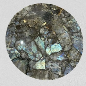 Labradorite Round Table Top/ Luxurious Sofa Table / Modern Home Interior Random Crystal Gemstone