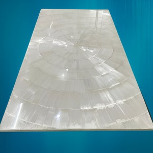Center Coffee Table, Selenite Table Top ,Selenite Stones Dining Table, Selenite Stone Table Top Home Interior Decors