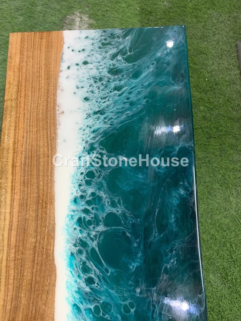 Ocean Epoxy Table, Epoxy Resin Table Top, Sea Wave Table, Beach Epoxy ...