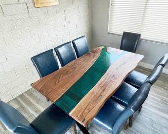 Epoxy Table, Custom Dining Table, Dining Room Table, Live Edge Table, Epoxy Kitchen Table, Custom Epoxy Dining Room Table