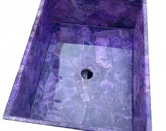 Exklusives Amethyst-Waschbecken, Amethyst-Edelstein-Aufsatzwaschbecken, luxuriöses Badezimmer-Waschtischdekor