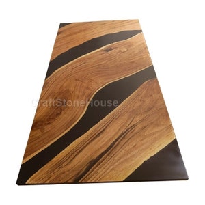 Black Epoxy Dining Table Top, Corner side table top, Made to Order Table, Epoxy Resin Table, Home Office furniture