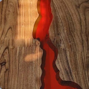 Red Epoxy Table Top Round for Living Room Hallway Custom to Order Resin ...