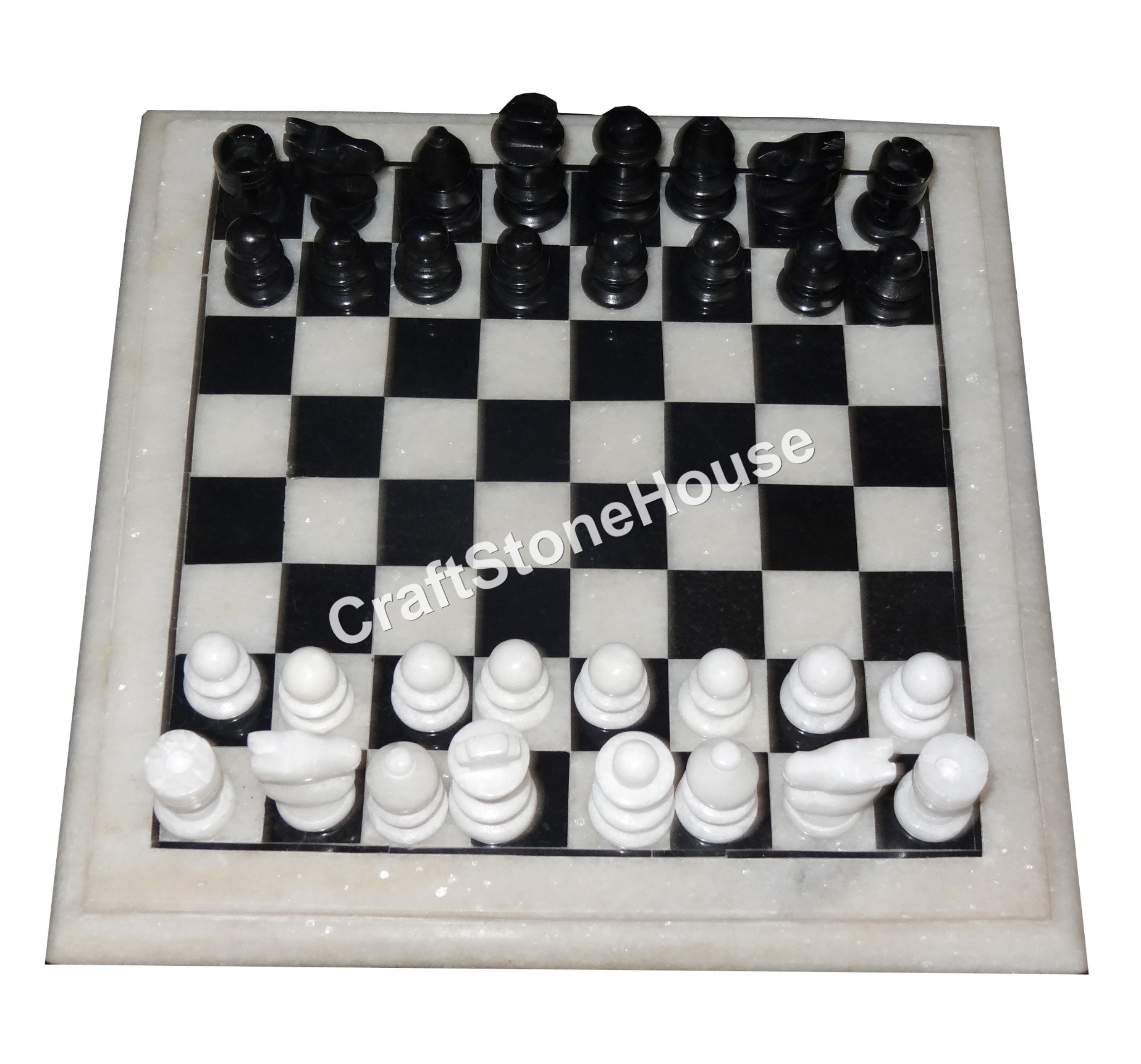 12x12 Chess Coffee Table Top Black And White Etsy