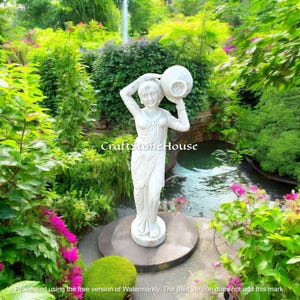 White Marble Handmade Lady Statue The Divine Water Goddess Greek Statue Outdoor Concrete Statues for Her Birthday Gift Modern Art Home Decor
